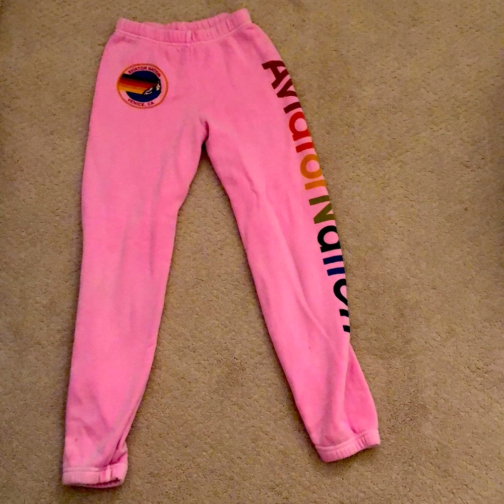 Hot pink aviator nation size girls 12 sweatpants.